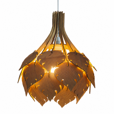 Rustic Wood 3D Puzzle Pendant Light