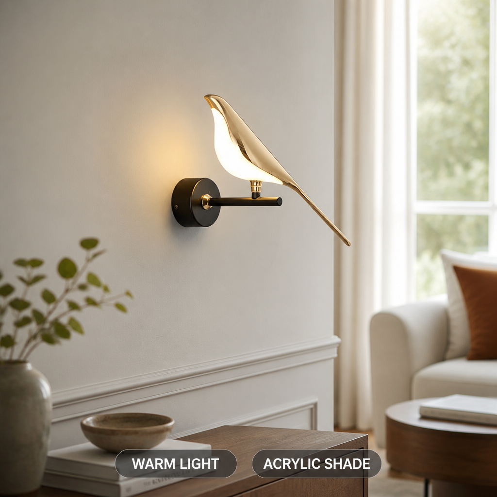 Scandinavian Acrylic LED Bird Wall Sconce