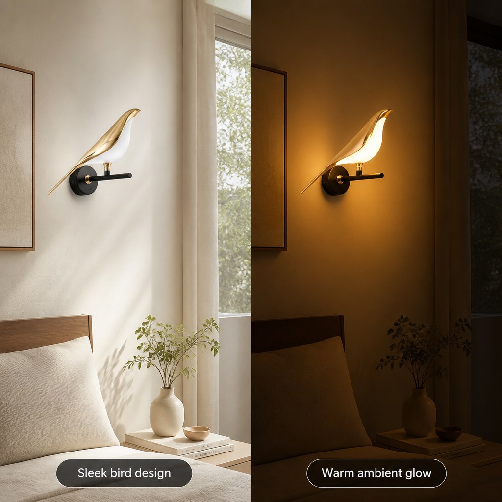 Scandinavian Acrylic LED Bird Wall Sconce