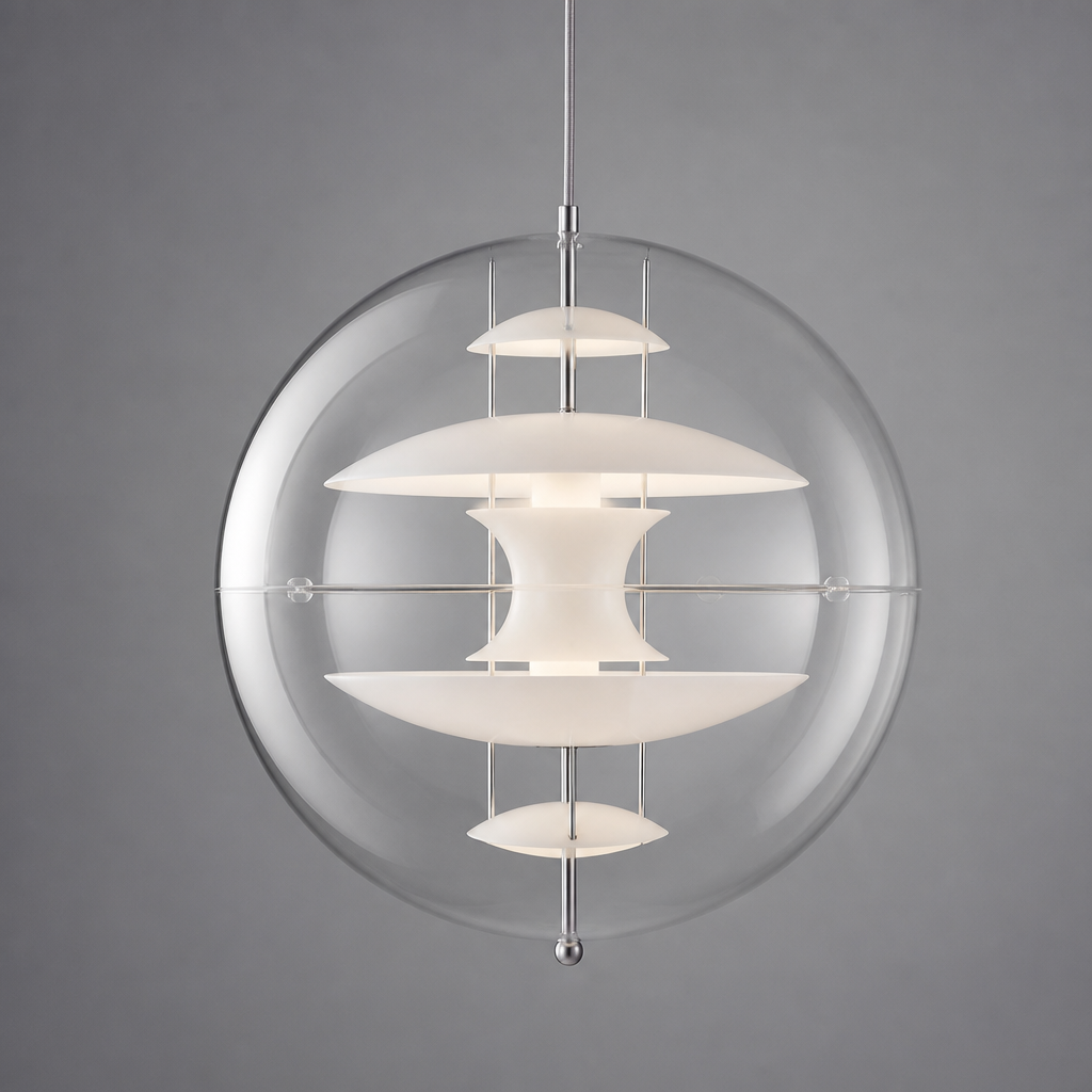 Scandinavian Acrylic & Metal Circular Pendant Light