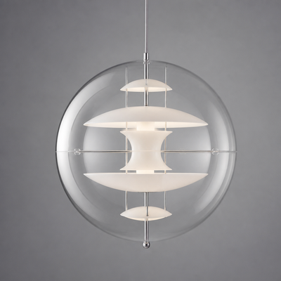 Scandinavian Acrylic & Metal Circular Pendant Light