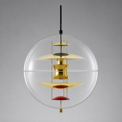 Scandinavian Acrylic & Metal Circular Pendant Light