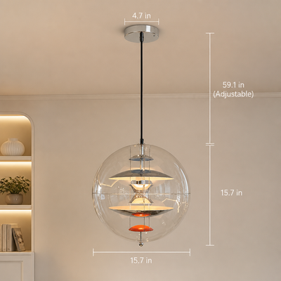 Scandinavian Acrylic & Metal Circular Pendant Light