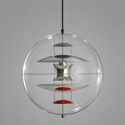 Scandinavian Acrylic & Metal Circular Pendant Light