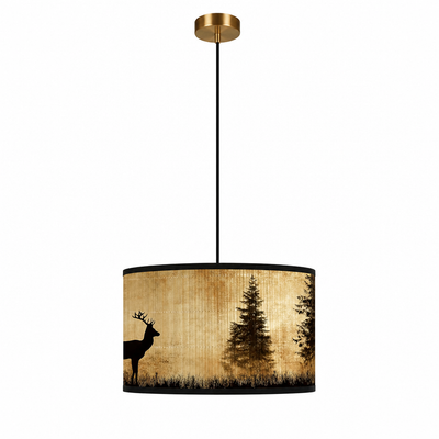 Scandinavian Bamboo Elk Silhouette Table Lamp