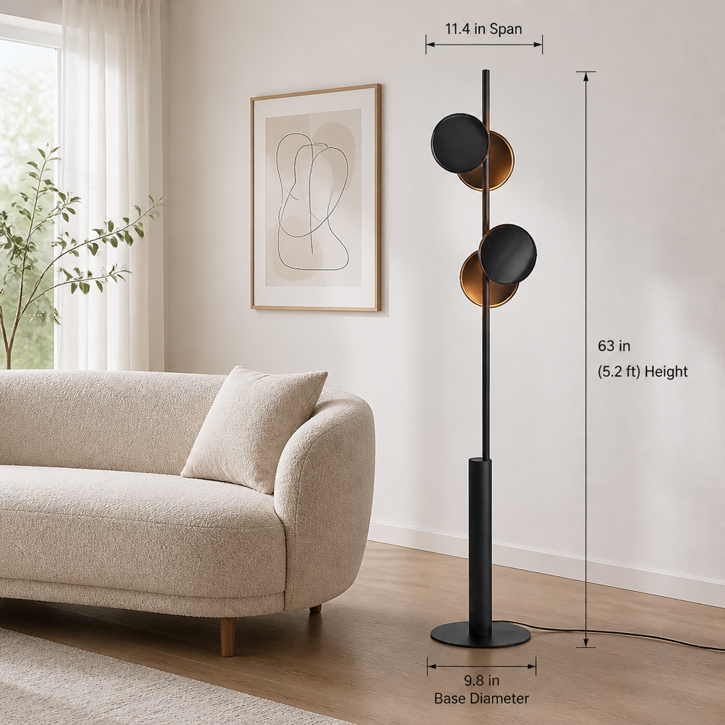 Scandinavian Black Floor Lamp