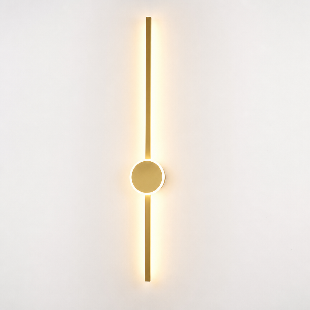 Scandinavian Black & Gold LED Backlight Wall Sconce