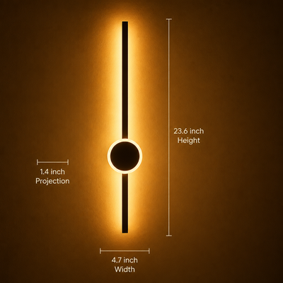 Scandinavian Black & Gold LED Backlight Wall Sconce