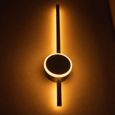 Scandinavian Black & Gold LED Backlight Wall Sconce