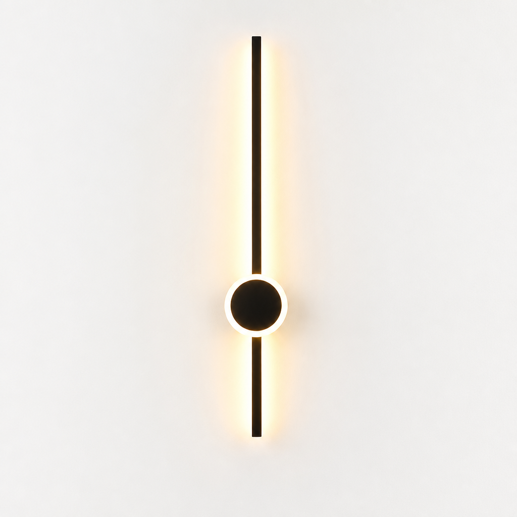 Scandinavian Black & Gold LED Backlight Wall Sconce