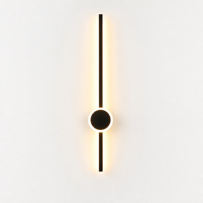 Scandinavian Black & Gold LED Backlight Wall Sconce