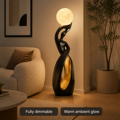 Scandinavian Black-Gold LED Sculptural Floor Lamp