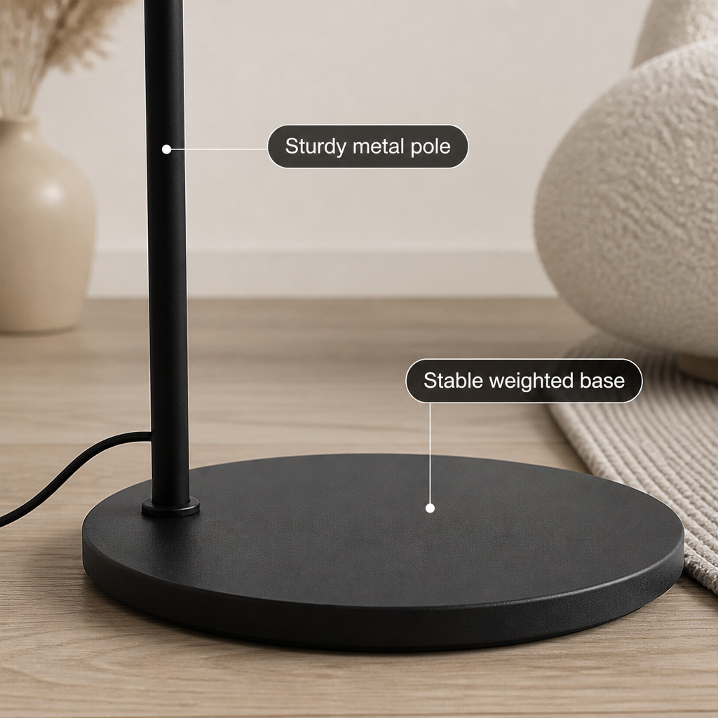 Scandinavian Black Metal Arc Floor Lamp