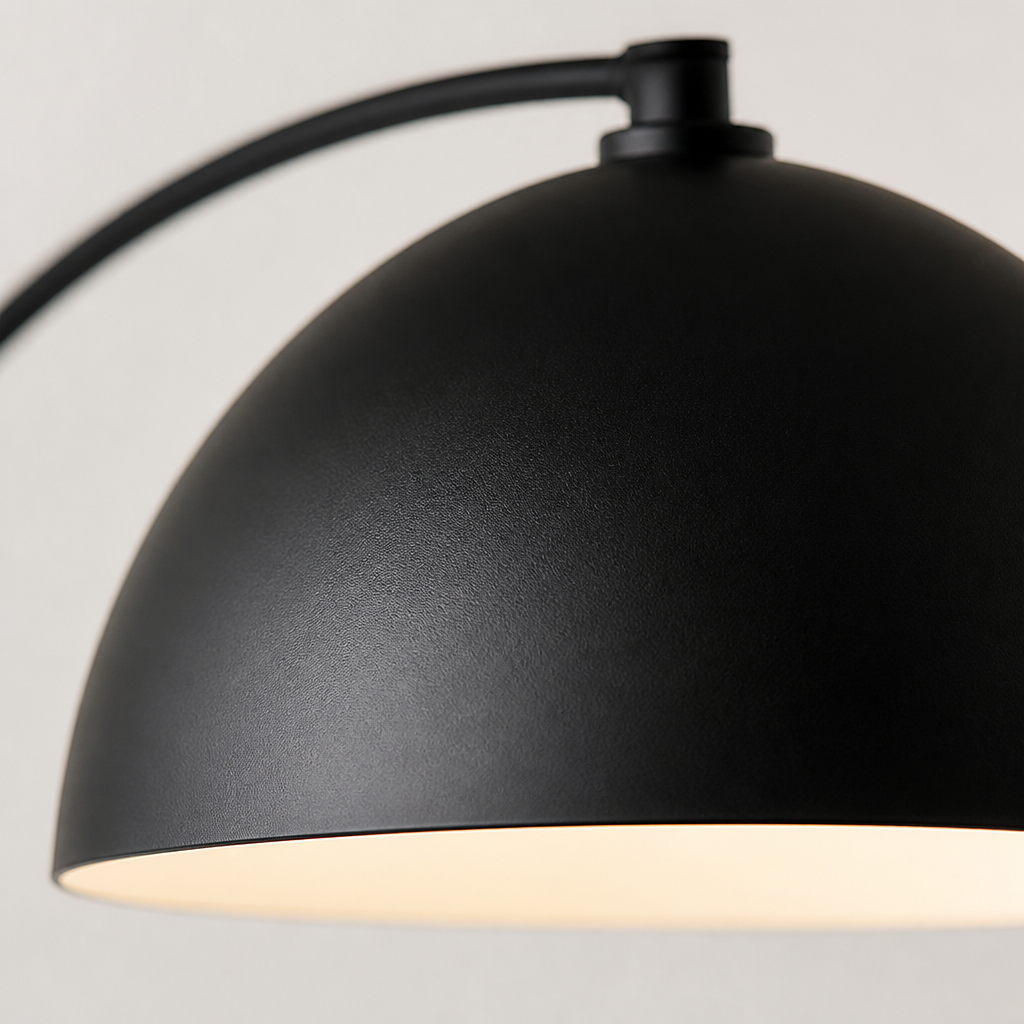 Scandinavian Black Metal Arc Floor Lamp