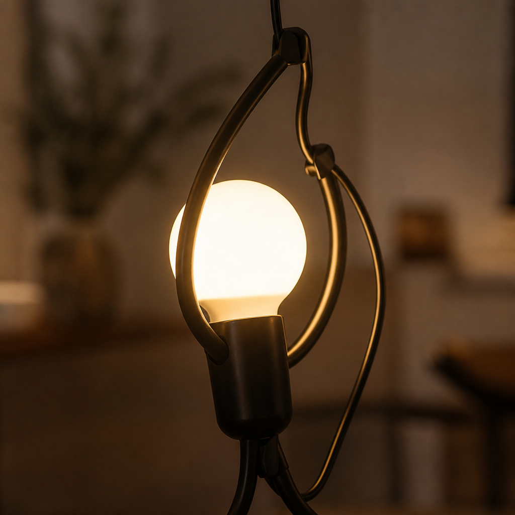Scandinavian Black Metal Pendant Light
