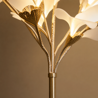 Scandinavian Ceramic LED Ginkgo Leaf Floor Lamp