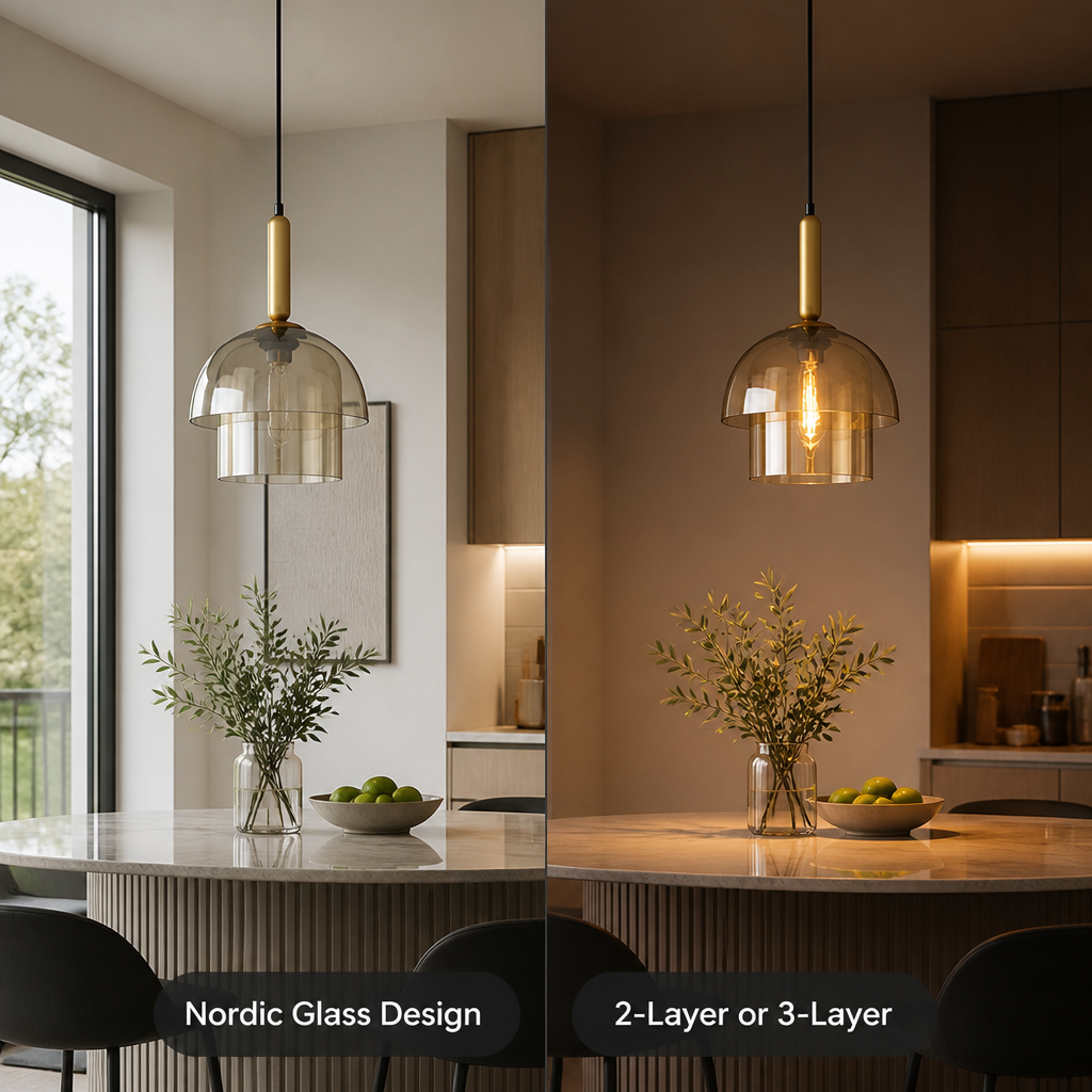 Scandinavian Champagne Glass Layered Pendant Light