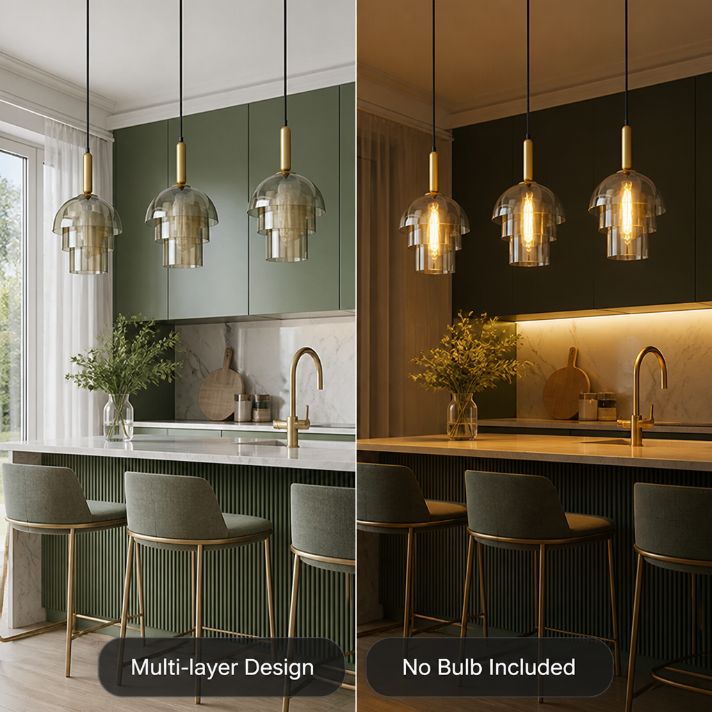 Scandinavian Champagne Glass Multi-Tier Pendant Light