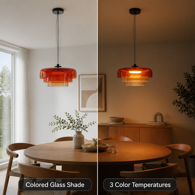 Scandinavian Colored Glass LED Pendant Light