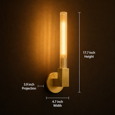 Scandinavian Copper & Glass Wall Sconce