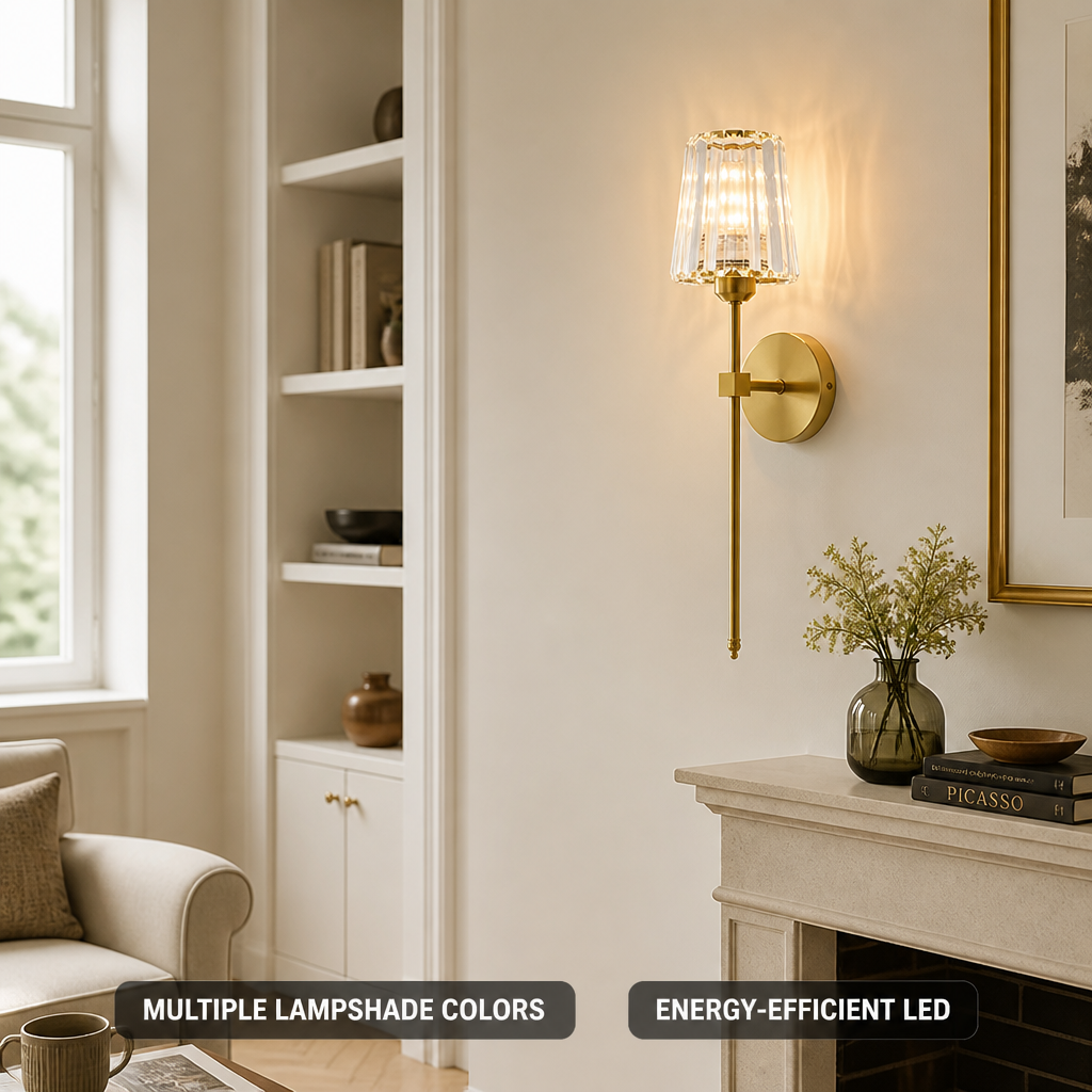 Scandinavian Crystal Glass LED Wall Sconce