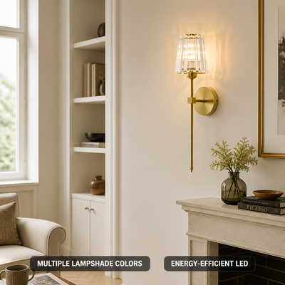 Scandinavian Crystal Glass LED Wall Sconce