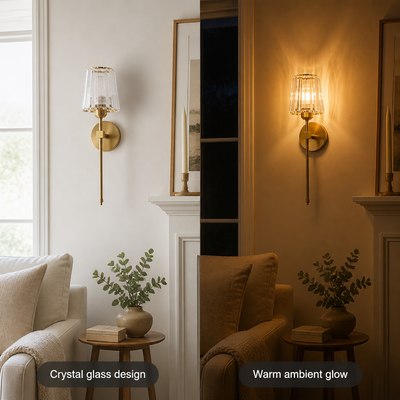 Scandinavian Crystal Glass LED Wall Sconce