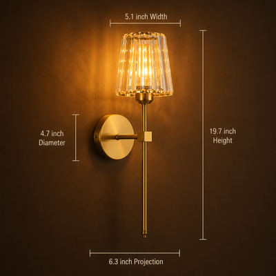 Scandinavian Crystal Glass LED Wall Sconce