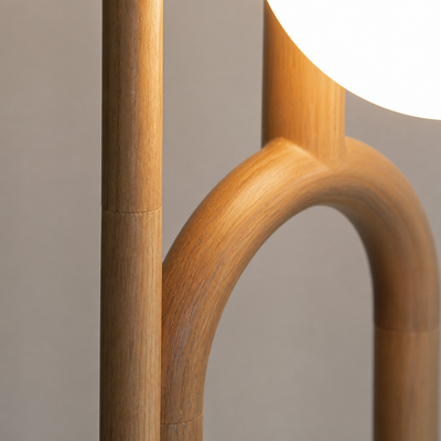 Scandinavian Dark Wood LED Floor Lamp