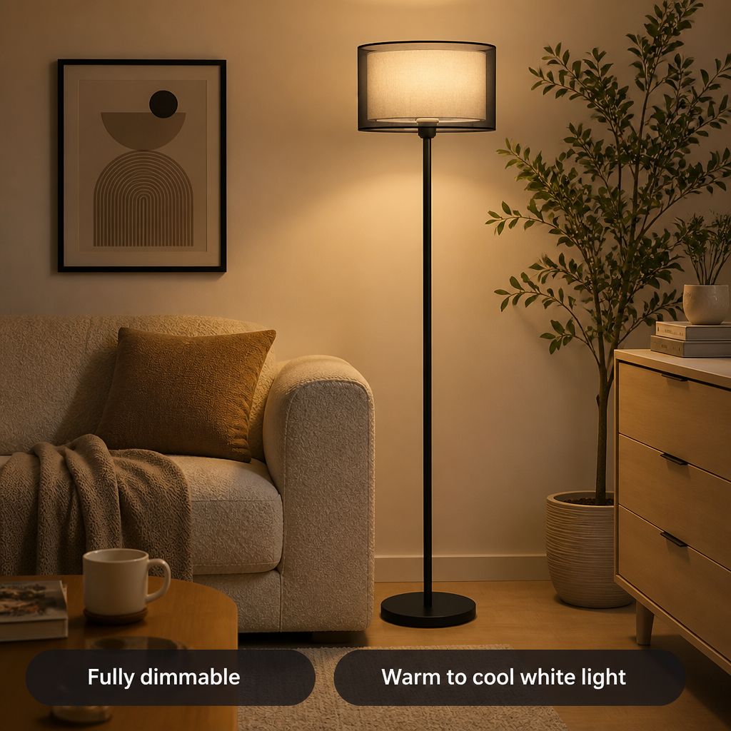 Scandinavian Fabric LED Floor Lamp