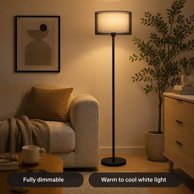 Scandinavian Fabric LED Floor Lamp