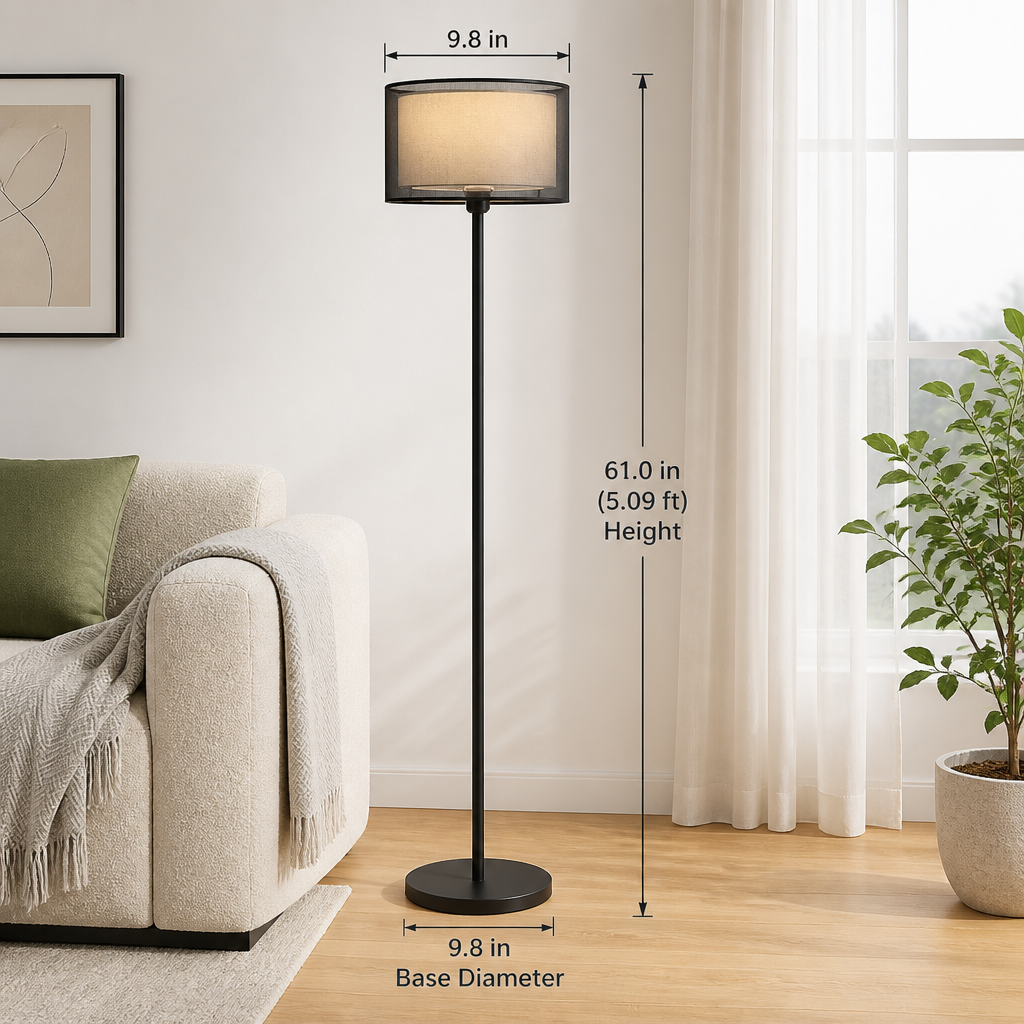 Scandinavian Fabric LED Floor Lamp