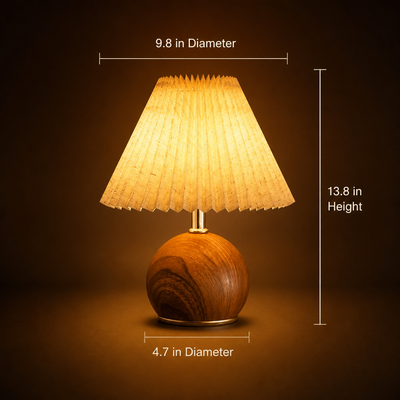 Scandinavian Fabric LED Pleated Shade Table Lamp