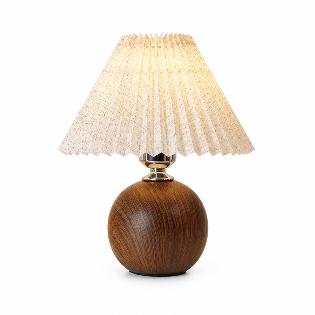 Scandinavian Fabric LED Pleated Shade Table Lamp