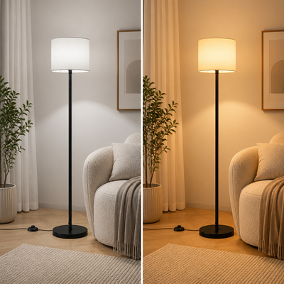 Scandinavian Fabric LED Slim Floor Lamp