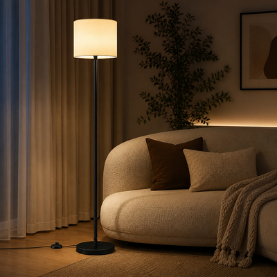 Scandinavian Fabric LED Slim Floor Lamp