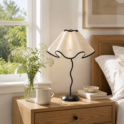 Scandinavian Fabric Petal Table Lamp