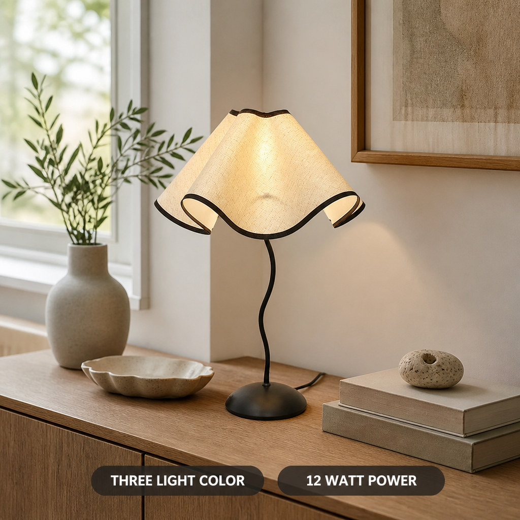 Scandinavian Fabric Petal Table Lamp