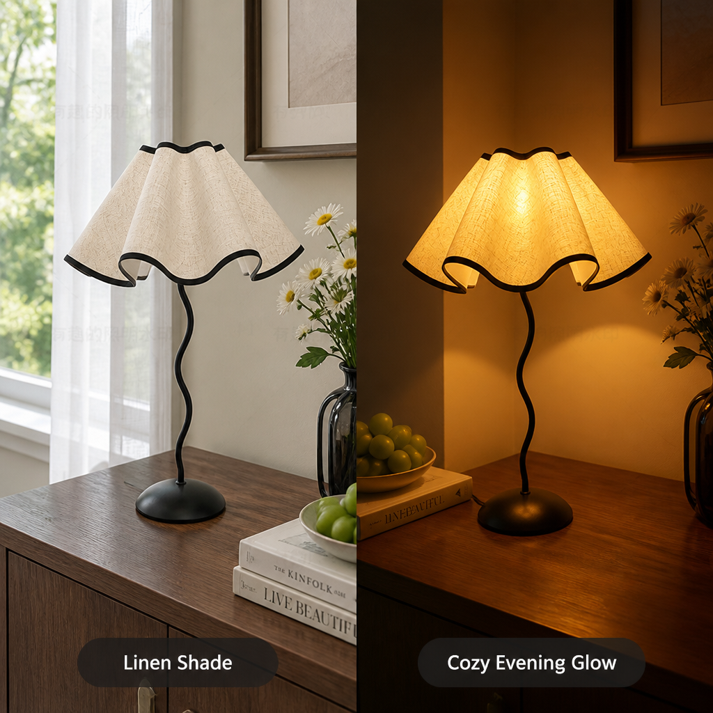 Scandinavian Fabric Petal Table Lamp