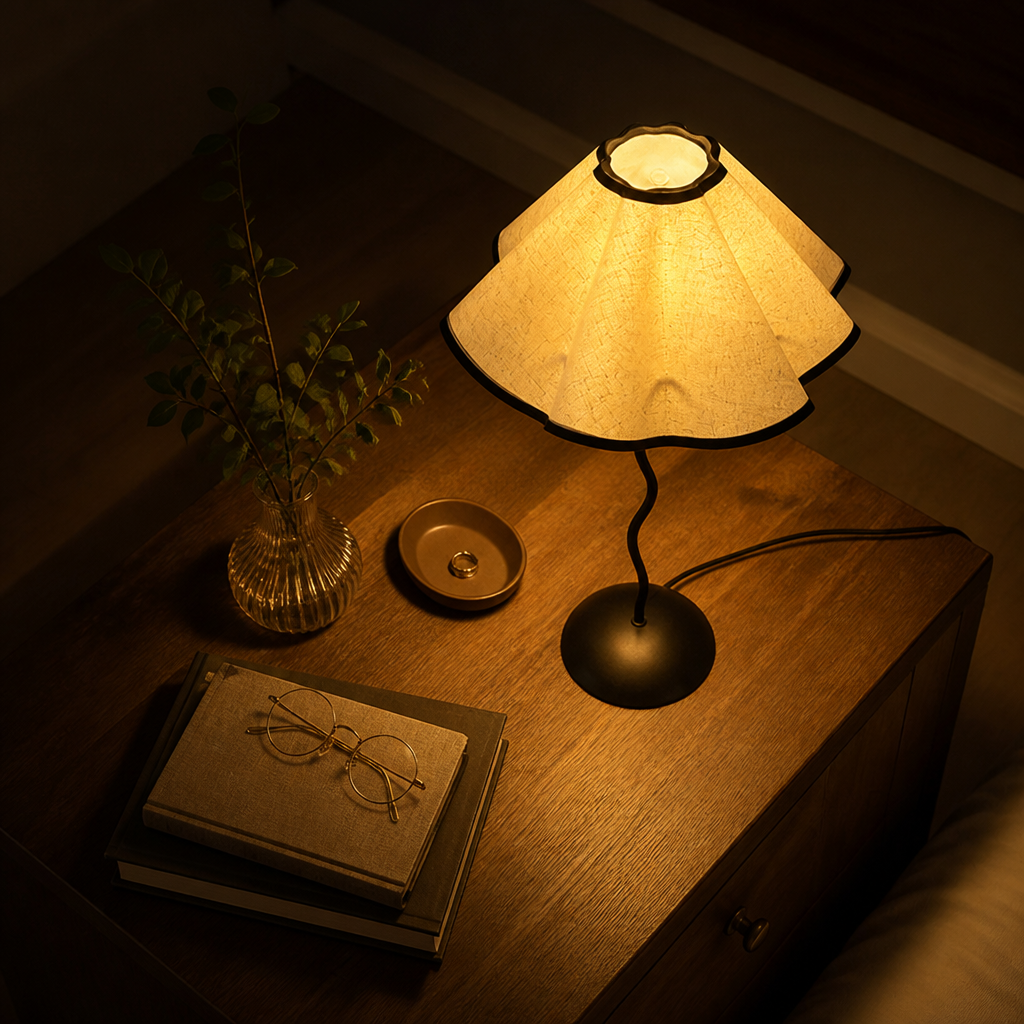 Scandinavian Fabric Petal Table Lamp
