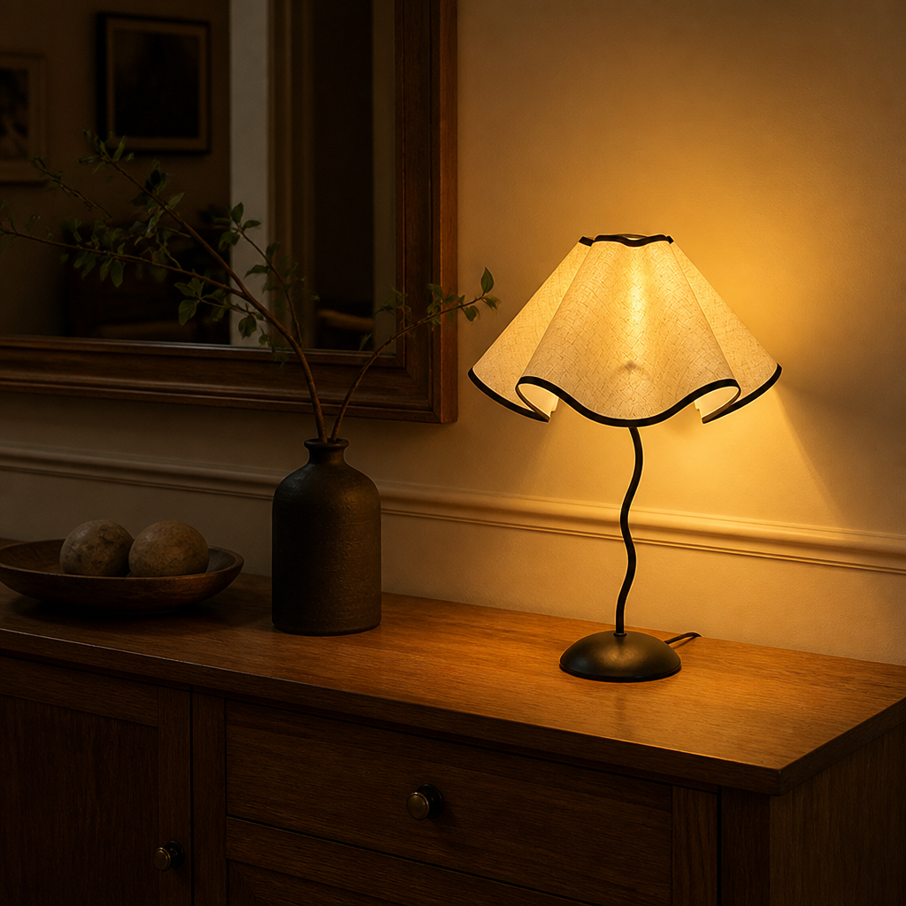 Scandinavian Fabric Petal Table Lamp