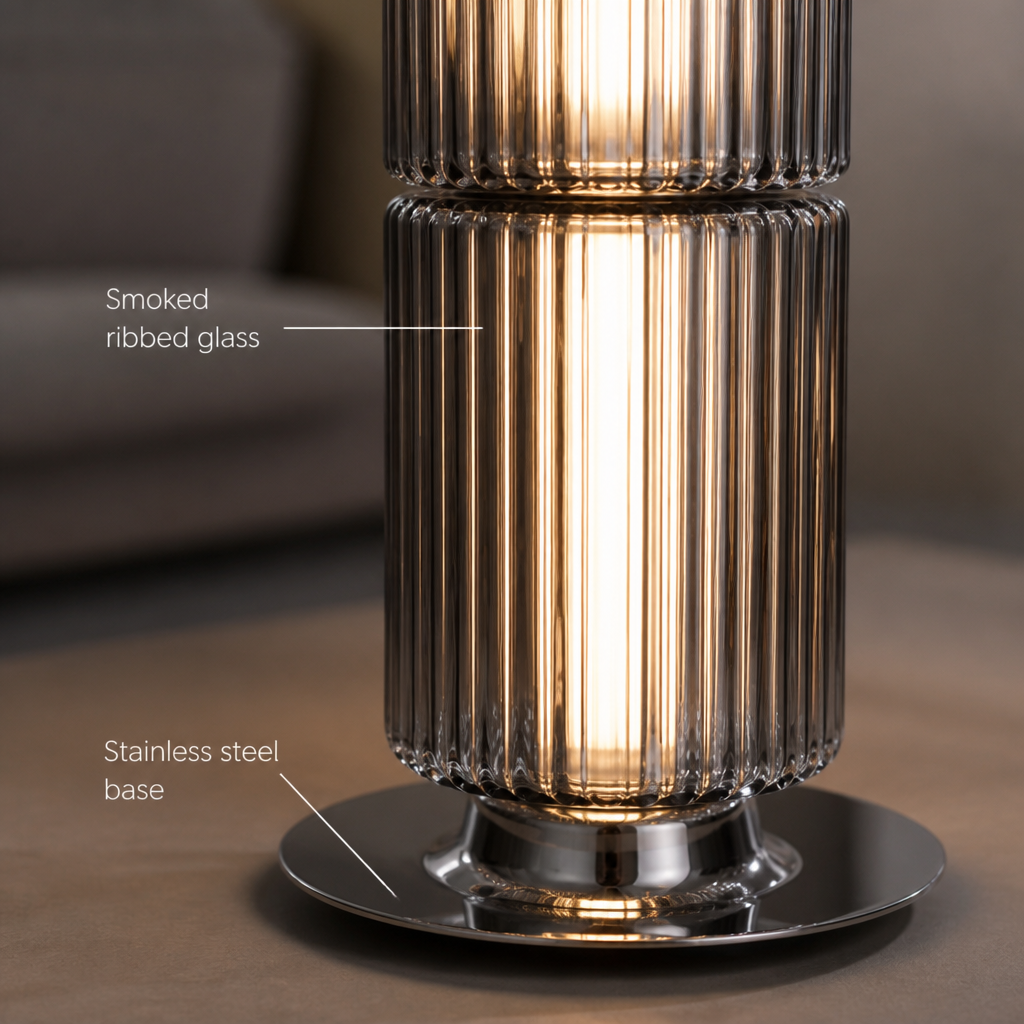 Scandinavian Glass & Aluminum LED Globe Floor Lamp