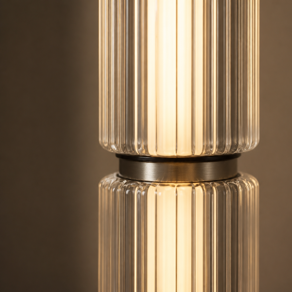 Scandinavian Glass & Aluminum LED Globe Floor Lamp