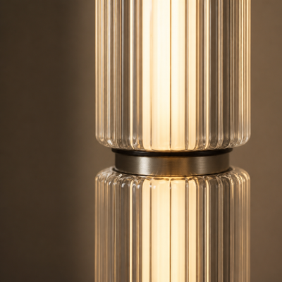 Scandinavian Glass & Aluminum LED Globe Floor Lamp