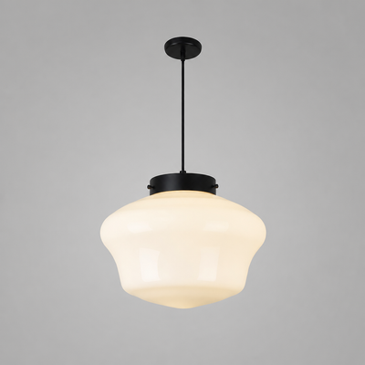 Scandinavian Glass & Brass Pendant Light