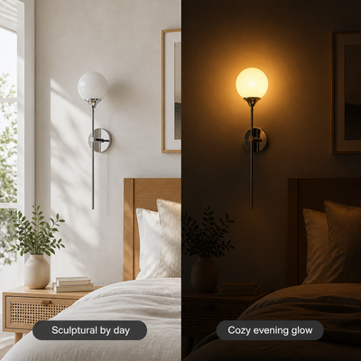 Scandinavian Glass Globe Wall Sconce