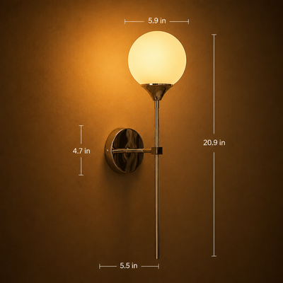 Scandinavian Glass Globe Wall Sconce