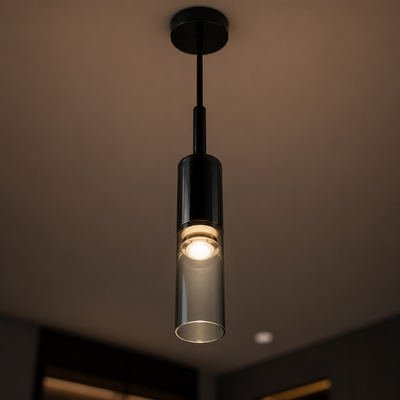 Scandinavian Glass & Iron Multi-Head Pendant Light