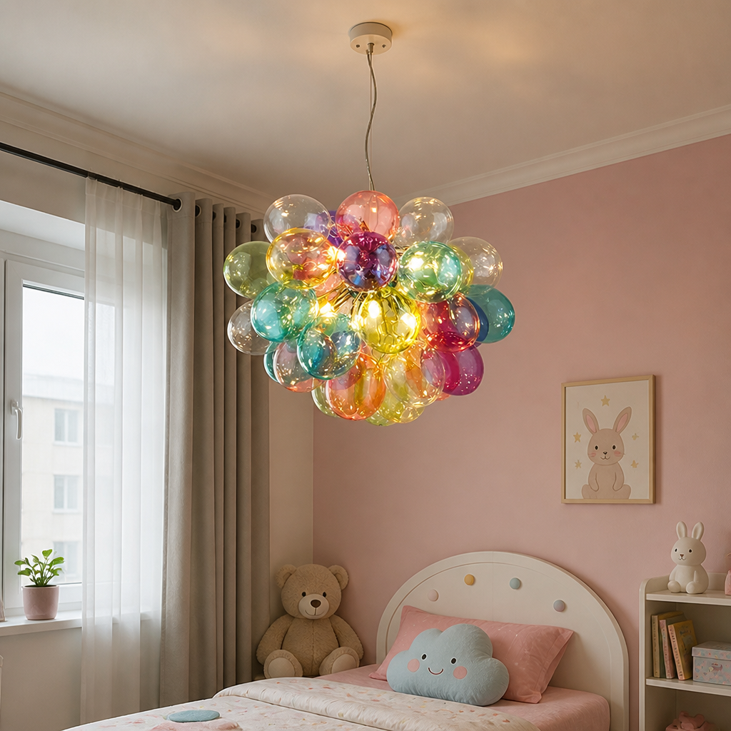 Scandinavian Glass LED Bubble Pendant Light