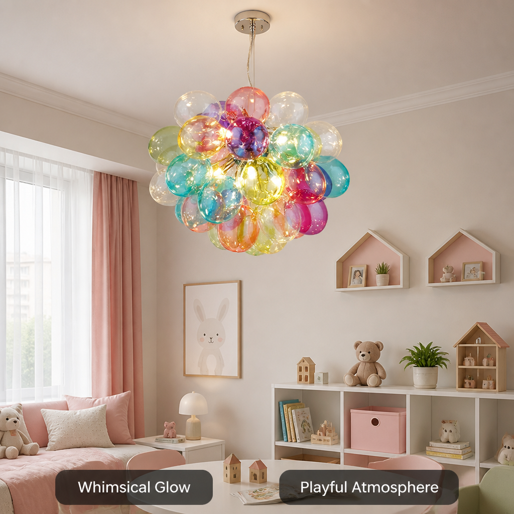 Scandinavian Glass LED Bubble Pendant Light